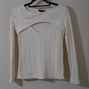 Banana republic cream cut out long sleeve shirt
